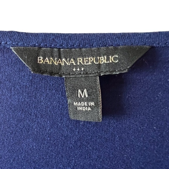 Banana Republic Embroidered Flutter Sleeve V-Neck Blue Top - Picture 3 of 8